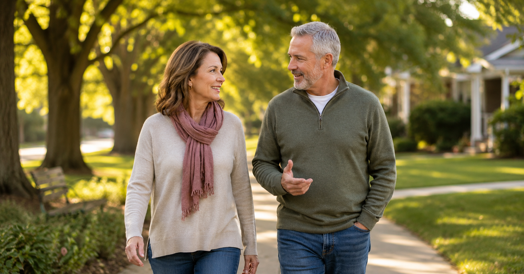 Couple in their 60s reviewing Social Security claiming options together on a laptop